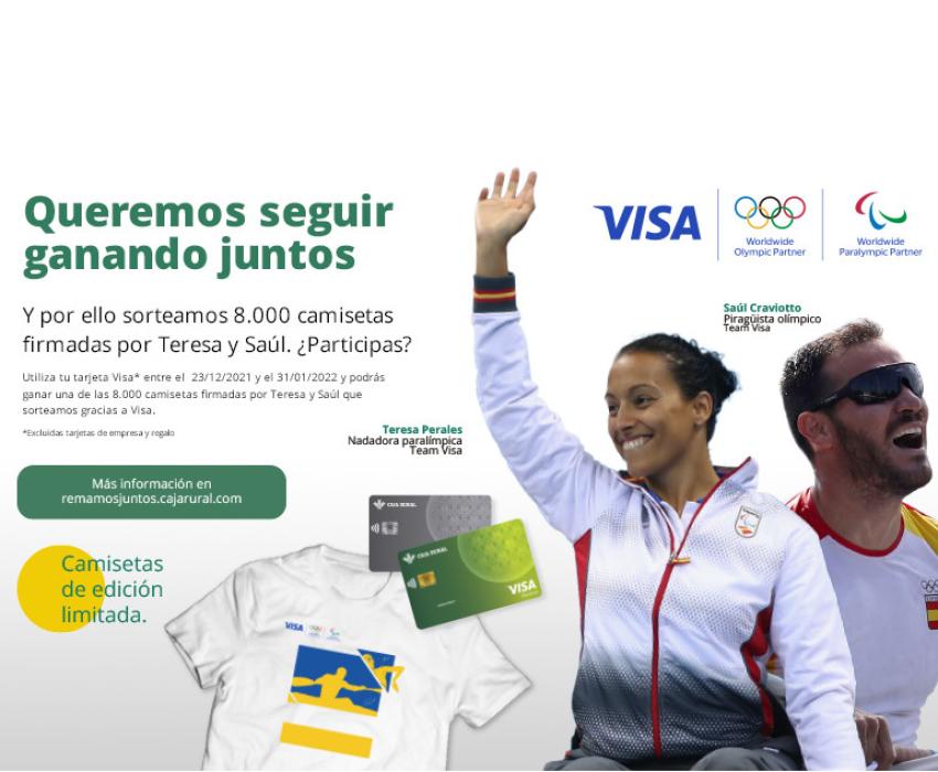 Sorteo camiseta firmada Teresa Perales y Saúl Craviotto - VISA